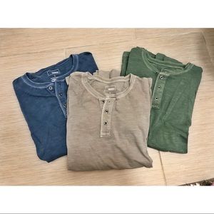 Three Long Sleeve Cotton Button Up Tees